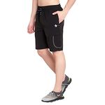 John Ally Men's Workout Exercise Shorts with Zipper Pocket, Elastic Waist Athletic Quick Dry Running Fitness & Lightweight.(Jet Black - XL)