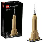 LEGO Architecture Empire State Building 21046 New York City Skyline Architecture Model Kit for Adults and Kids, Build It Yourself Model Skyscraper, New 2019 (1767 Pieces)