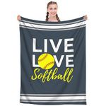 Shuwekk Softball Blanket, Softball Gifts for Girls, Softball Gifts for Team, Softball Gift for Women, Cool Softball Lover/Player Gifts, Best Softball Coach Gifts, Softball Team Gifts, Blankets,50"x40"