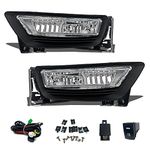 Fog Lights for Honda Accord 2014 2013 2015 4 Door Sedan with Halogen Bulbs & Switch and Wiring Kit (Clear Lens)