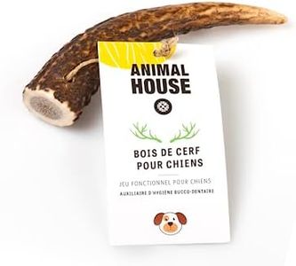 Animal House - Cornes de cerf pour Chiens Entiers - 100% mâtes Naturelles - renforcement de l'hygiène buccale - résistante et Durable - Disponible en Toutes Tailles (XS)