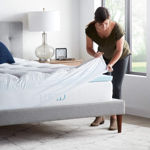 LUCID 4-Inch Gel Memory Foam Mattress Topper, Queen Size