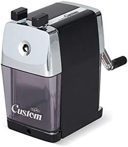 CARL Pencil Sharpener, CC-2000, Black, 5-Point Selector. Manual, Quiet for Office and Home Desks, School Classroom, CUI19018