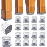 HASTHIP® 16Pcs Chair Leg Floor Protectors, Felt Padded, Non-Slip Silicone Chair Leg Protectors for 1-1.5 Inch Tilting & Vertical Legs, Floor Protectors for Dining Chairs, Bar Stools, Office Chairs