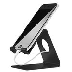 Lepose 4mm Thickness Metal Stand Holder for Mobile Phone and Tablet (Up to 10.1 inch) - Black