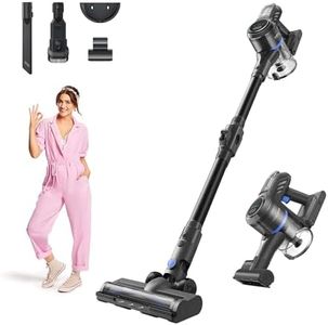 DREAME Mova J30 Cordless Stick Vacuum Cleaner, 24K Pa Powerful Suction, 7x2500 mAh Battery, 60 Minutes Running Time, Folding Tube for Corner Cleaning, 0.5 Litre