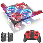 B2 Form Drone for Kids, RC Airplane with Red & Blue Lights, Altitude Hold, 3D Flip, Headless Mode, Propellers Full Protect and 2 Modular Batteries, Indoor RC Plane Toys Gifts for Boys and Girls