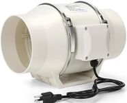 Nalle Inline Duct Fan 75W 390 CFM Ventilation Exhaust Blower Fans 6 Inch Duct Fan Efficient Quiet Copper Motor for Ducting Vents Bathroom Kitchen Grow Tents Hydroponic