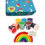 Lattooland Natural Clay Dough for Kids | Taste-Safe | Vibrant | Does not Dry up Easily | Soft | Multi-Colours | Non-Toxic | Lab-Certified (8 Colors of Dough) | Moudling Toys for Children