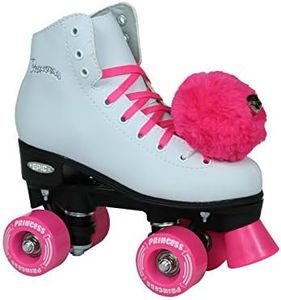 Epic Skates Pink Princess Girls Quad Roller Skates, White, Youth 4, Model: PnkPncs04