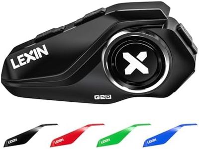 LEXIN G2P Motorcycle Helmet Communication Systems, Group Bluetooth Intercom Headset, FM Radio/6 Shells/Universal Pairing/Private Talk/Noise Cancellation, Fit for Snowmobile/ATV, 1 Pack