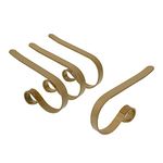 Haute Decor The Original MantleClip® Stocking Holder - 4 Pack (Textured Gold) - Safe Christmas Stocking Hanger