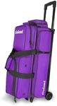 Goloni 3 Ball Bowling Bags with Wheels - Rolling Bowling Bag for 3 Balls & Accessories - Retractable Handle Extends to 38