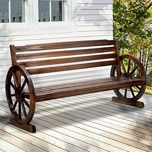 LIVSIP Outdoor Furniture Garden Bench Chair Patio Furniture Charcoal