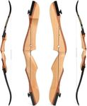 Archery Takedown Recurve Bow Set for Beginner Adult 66" 68" 70" Wooden Bow Youth Bow Set 14-40lbs for Outdoor Training Practice Shooting (68"-36lbs, Bow-black limbs)