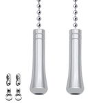 NewZC 2 Sets Light Pull Chain Teardrop Extension with Ball Chain Connector 85cm Bathroom Toilet Light/Ceiling Light Fan Switch/Blind Cord Pull Handle Weight Pull Cord - Chrome