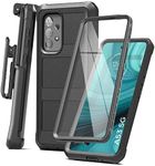Encased Falcon Shield Belt Case for Samsung Galaxy A53 5G with Built-in Screen Protector and Holster Clip (Black)