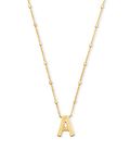 Kendra Scott Letter A Pendant Necklace for Women, Fashion Jewelry, 14k Gold-Plated Brass, Gold Metal, Letter A