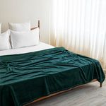 HOMEMONDE Premium Plush AC Blanket - Lightweight Luxurious Soft Flannel Fuzzy Throw Blanket, Super Cozy and Comfy for Cuch, Sofa - (Double - 228 x 228 CM, Emerald Green)