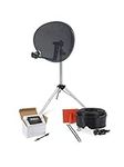 SSL Satellites Portable Satellite Zone 2 80cm RV Dish Kit Camping Tailgating with Quad Tripod & Sat Finder 30M RG6 Black