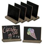 MyGift 6-Inch Tabletop Chalkboard Signs with Vintage White Wood Bases, Set of 6