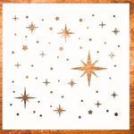 Large Twinkle Star Stencil - Reusable Star Wall Stencil for Painting - Stencils for Wood Signs, Canvas, Tile, Fabric and Furniture - DIY Art and Home Decor (Stars Stencil 12"x12")