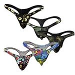 Bommi Fairy Sexy Men's G-Strings Thong Underwear Low Rise Bikini Briefs Underpants Knickers Lingerie 5-Pack