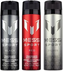 Messi Sport Body Spray Trio: Silver, Red, and Black