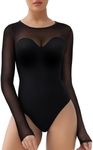 SHAPERX Women's Mesh Bodysuit Long 