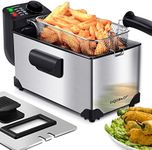 Aigostar Deep Fryer, Electric Deep Fat Fryers with Baskets, 3 Liters Capacity Oil Frying Pot with View Window, ETL Certificated, 1650W Ushas