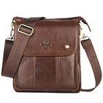 ZZNICK Genuine Leather Messenger Bag, Sling Bag Crossbody Shoulder Bags for Travel Work Business Men Women (Brown-2303)