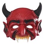 KIHOARL Red Demon Mask Halloween Half Face Devil Mask Monster Masquerade Foam Mask for Cosplay Costume