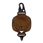 TOPHOME AirPods Pro Case Leather, Premium Crazy-Horse Leather Cover for AirPods Pro Case with Fine Metal Carabiner/Earbuds Accessories (Dark Brown)