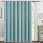 H.VERSAILTEX Blackout Patio Curtains 100 x 108 Inches for Sliding Door Extral Wide Blackout Curtain Panels Thermal Insulated Room Divider - Grommet Top, 9' Tall by 8.5' Wide - Mineral Blue