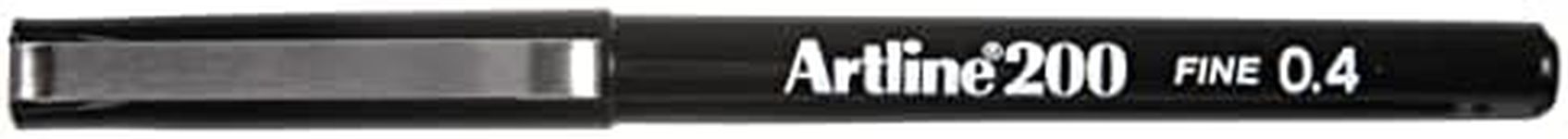 Artline 200 Fineline Writing Pens, 0.4 mm Writing Width, Black, 12 Pack (EK-200N)