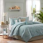 Madison Park Carmel 7 Piece Comforter Set, California King, Blue