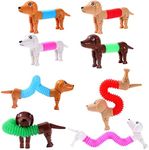 Dog pop Tubes,Toy Dog,Animal pop Tubes,Robot Dog,Fidget Toys for Kids,Sensory Toys for Kids 5-7,Dog Party Favors,Small Toys,Dog Toys for Kids,Sensory Tubes,Autism Sensory Products（4 Pack Dog）