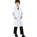 Kids Lab Coat Baby Science Kits Dress Up & Pretend Play Halloween Kids Costume (White, Small)