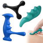 hautllaif Manual Trigger Point Massage Tool and Thumb Saver for Full Body Deep Tissue Massage, Set Include 1 Green Thumb Protector Tool 1 Palm Urchin Massage Tool Hand Held 4-Legged Massage Knobs