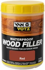 VAN VOTZ Waterproof Wood Filler [Half-Pint, Red] - Exterior Grade Wood Repair in 18 Paintable and Stainable Colors. Strong Adhesion and Durability for Outdoor Wood in All Weather Conditions.