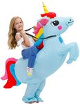 KOOY Inflatable Costume For Kids,Unicorn Costume Funny Fancy Dress Blow Up Costumes Halloween Kids Costumes, Kids Blue