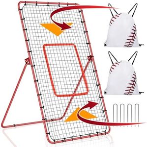 YNSZAS 𝑵𝑬𝑾 [3-in-1] Pitch Back Rebounder Practice Net, 6x4 FT Adjustable Bounce Back Return Net for Volleyball Softball Lacrosse Soccer Baseball Throwback Trainer Gifts, Profession Training Machine