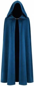 lckellong Halloween Medieval Costume Renaissance Cloak with Hood Medieval Cloak with Hood Long Adult Men And Women-Blue