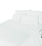 Sleep&Snuggle 100% Brushed Cotton Flannelette Sheet Set, Fitted Sheet, Flat Sheet, 2x Pillowcases Bed Sheet Set, Luxurious Super Soft Bed sheet (White, King)