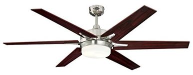 Westinghouse Lighting 72077 Cayuga 152 cm Brushed Nickel Indoor Ceiling Fan, Light Kit with Opal Frosted Glass