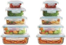 DURA LIVING 20-Piece Glass Food Storage Containers with Airtight Locking Lids – BPA-Free, Microwave, Oven, Freezer & Dishwasher Safe – Ideal for Meal Prep, Leftovers, Snacks