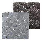 Plantex Tiles for Floor with Interlocking/Pebble Floor Tiles/Garden Tile/Weather & Water Resistant/Quick Flooring Solution for Indoor/Outdoor/Deck Tile (Grey Stones, 1 Piece)