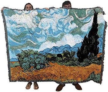 Pure Country Weavers Wheat Field with Cypresses Blanket by Vincent Van Gogh - Fine Art Gift Tapestry Throw Woven from Cotton - Made in the USA (72x54)