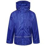 Unisex Kids Junior Youth Result Waterproof Windproof Outerwear Jacket Zip Hooded (Royal 7-8 Years)