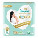 Pampers Premium Care Pant Style Baby Diapers, Newborn (XS), 30 Count, Upto 5 kg, All-in-1 with 360 Cottony Softness Diapers